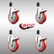 Service Caster 5 Inch 316SS Red Poly Swivel 1-1/2 Inch Expanding Stem Caster Set Lock Brake SCC-SS316TTLEX20S514-PPUB-RED-112-4 - alternate 2